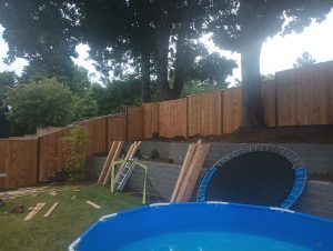Stepped Fence, Racked Fencing, Fencing uphill, and Build a fence on a grade in Portland, Oregon
